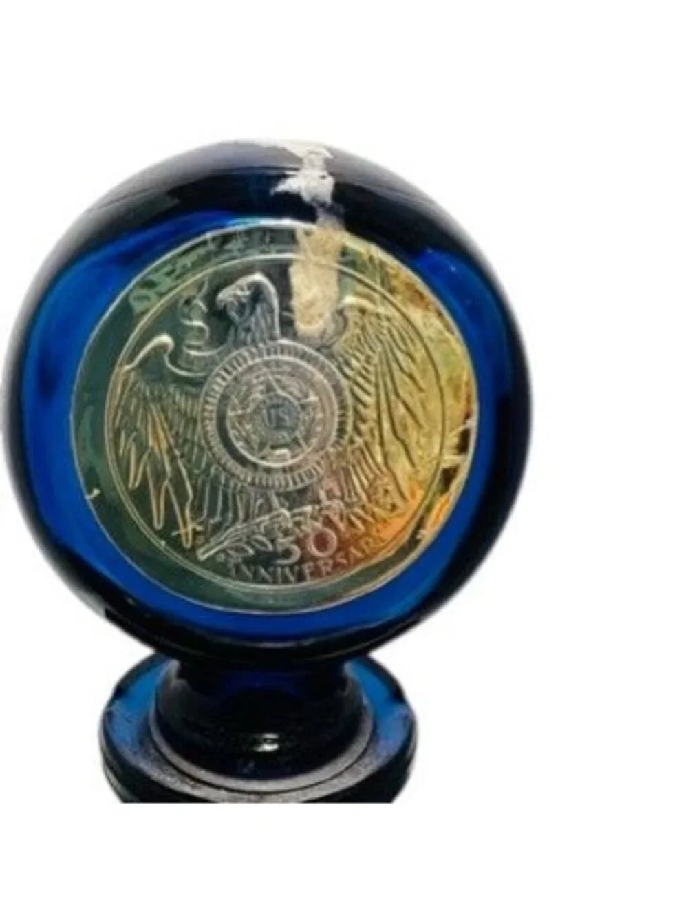 Vintage American Legion whiskey decanter (EMPTY) , 50th anniversary edition, cob